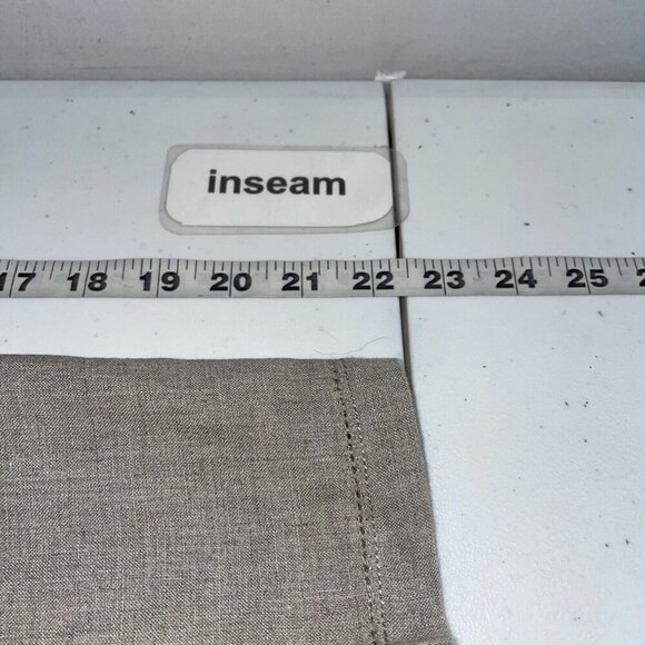 Eileen Fisher Pants Womens size L Tan Linen straight Leg Crop pockets organic - Picture 8 of 11